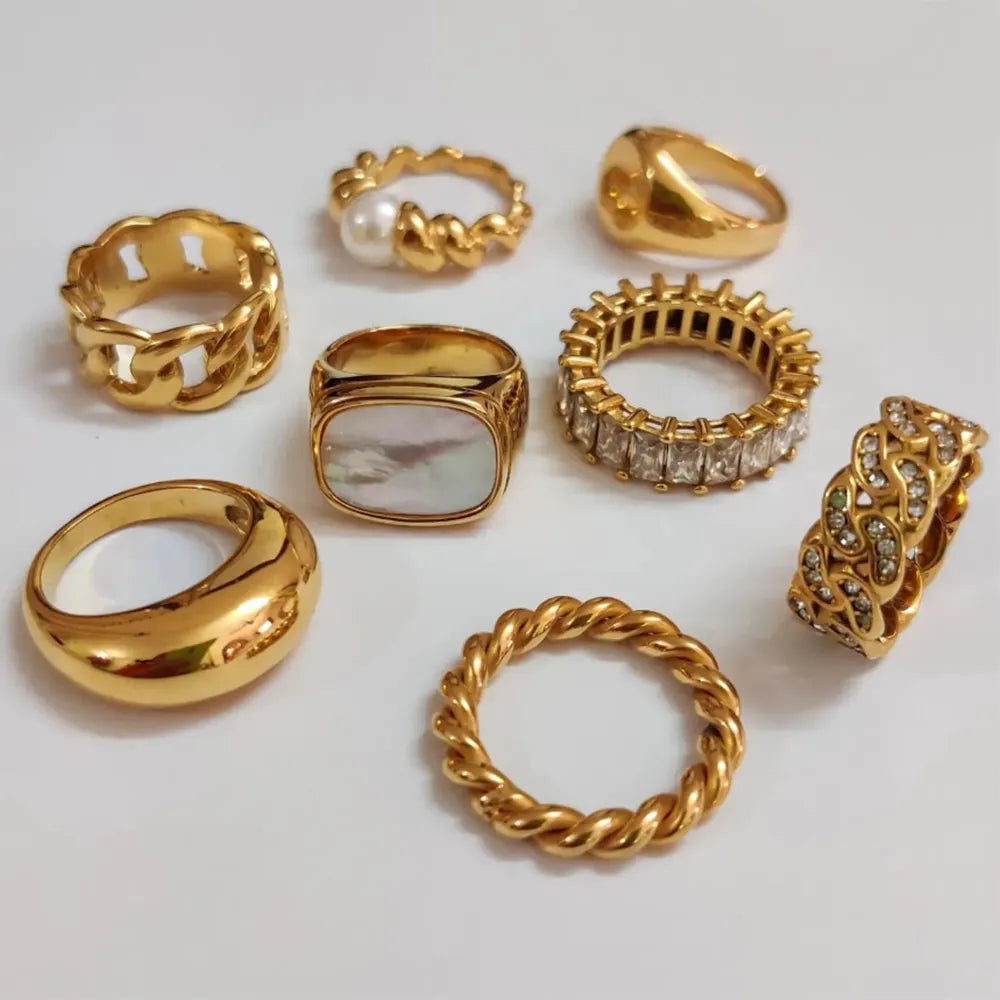 Gold-Plated Shell Ring