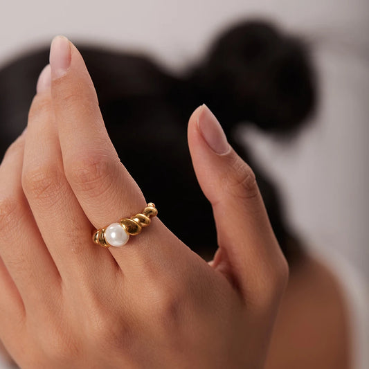 Gold-Plated Shell Ring