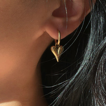 Heart Huggie Hoop Earrings