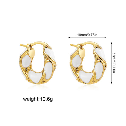 Enamel Hoop Earrings