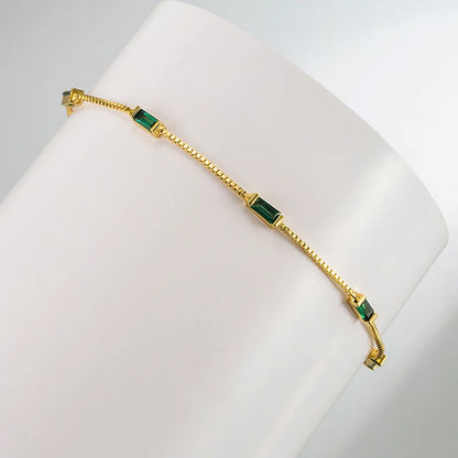 Green Zircon Sterling Silver Bracelet