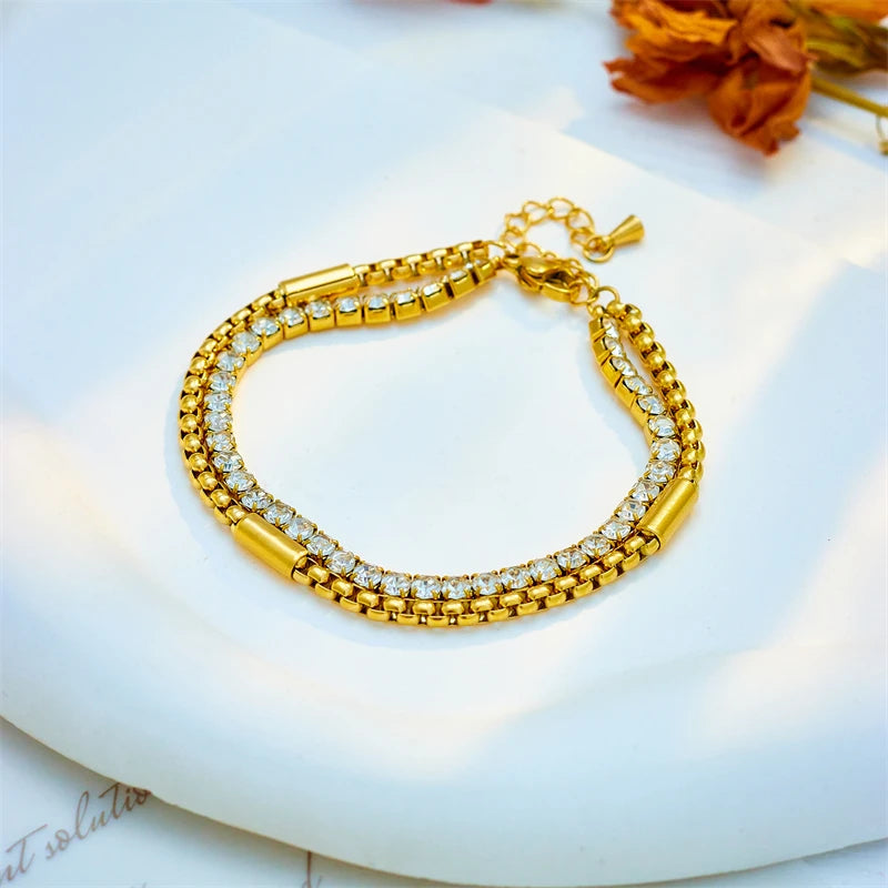 Elegant 2-in-1 Zircon Bracelet