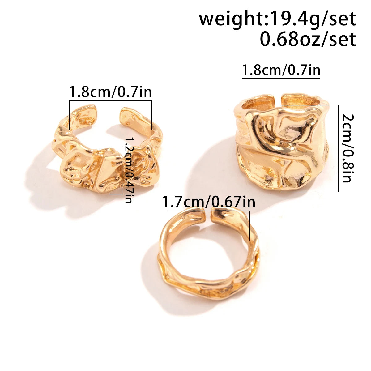 Gothic Gold Ring Set