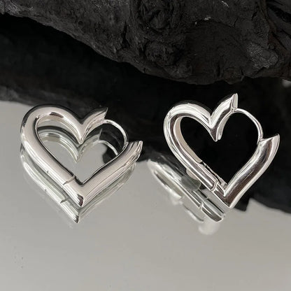 Vintage Heart Silver Earrings