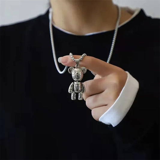 Graffiti Bear Pendant Necklace