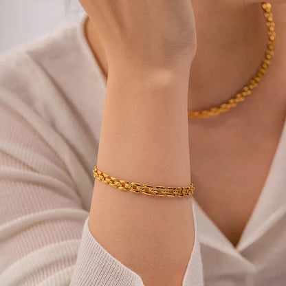 Gold Square Link Bracelet