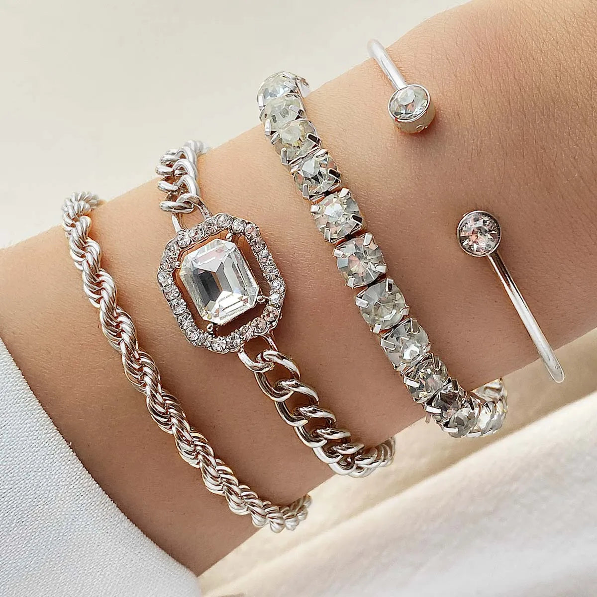 Luxurious Crystal Bracelet Set