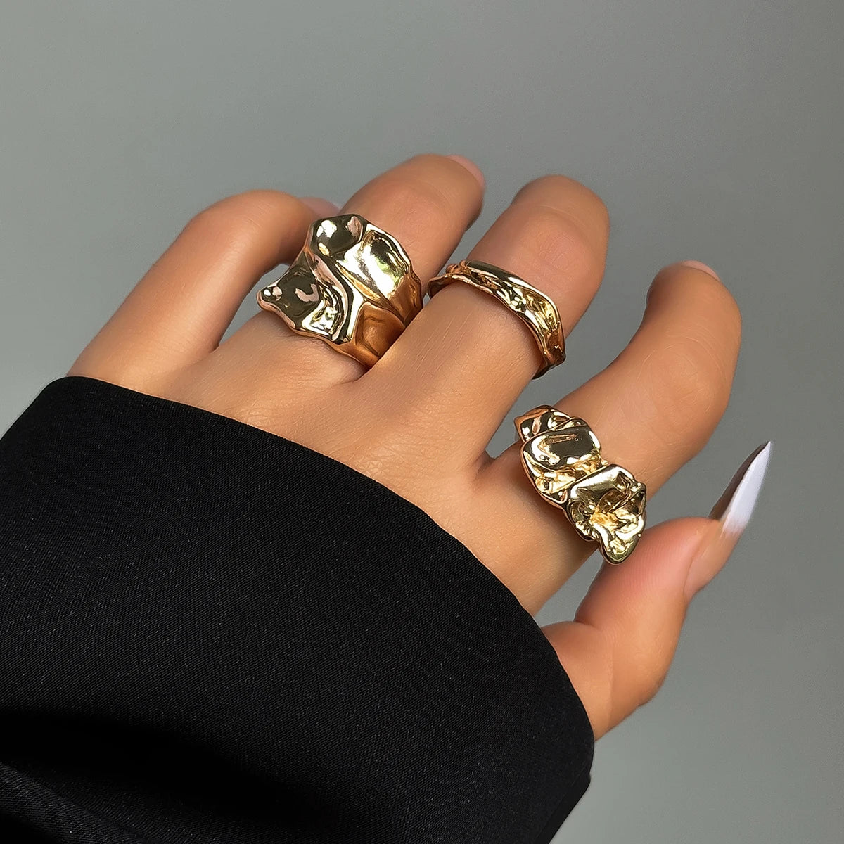 Gothic Gold Ring Set